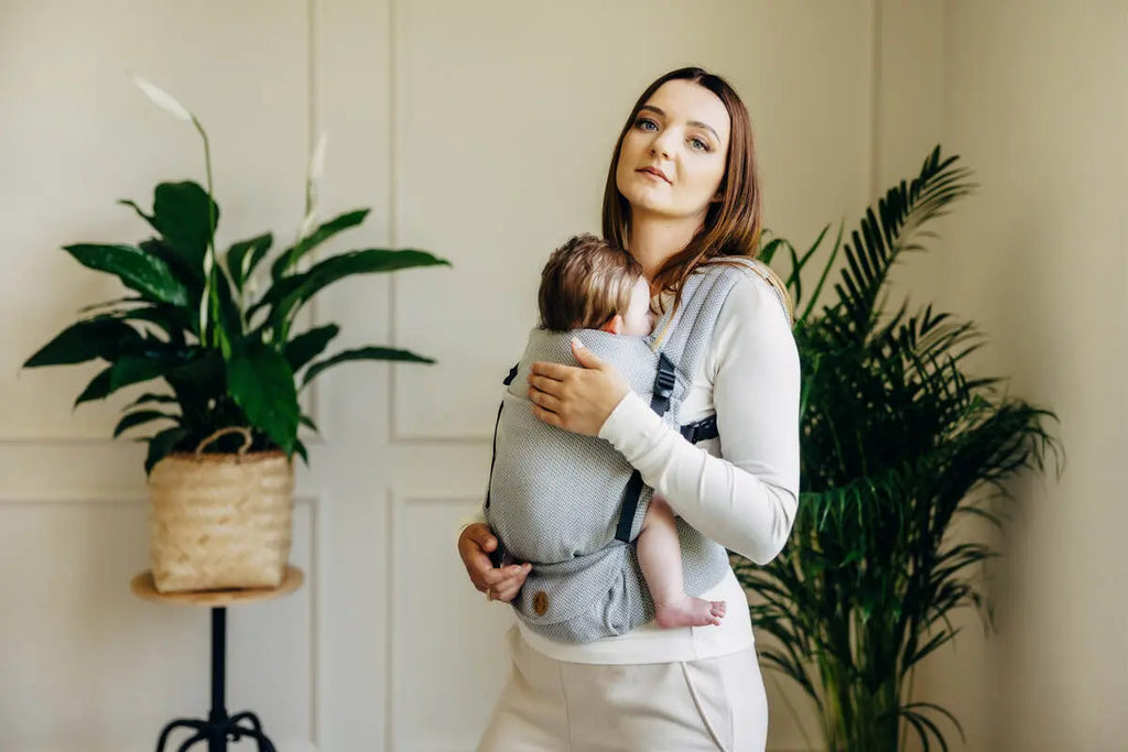 My First Carrier - LennyLight, herringbone weave 100% cotton - LITTLE HERRINGBONE GREY - Woven Baby Standard   lenny_light    #