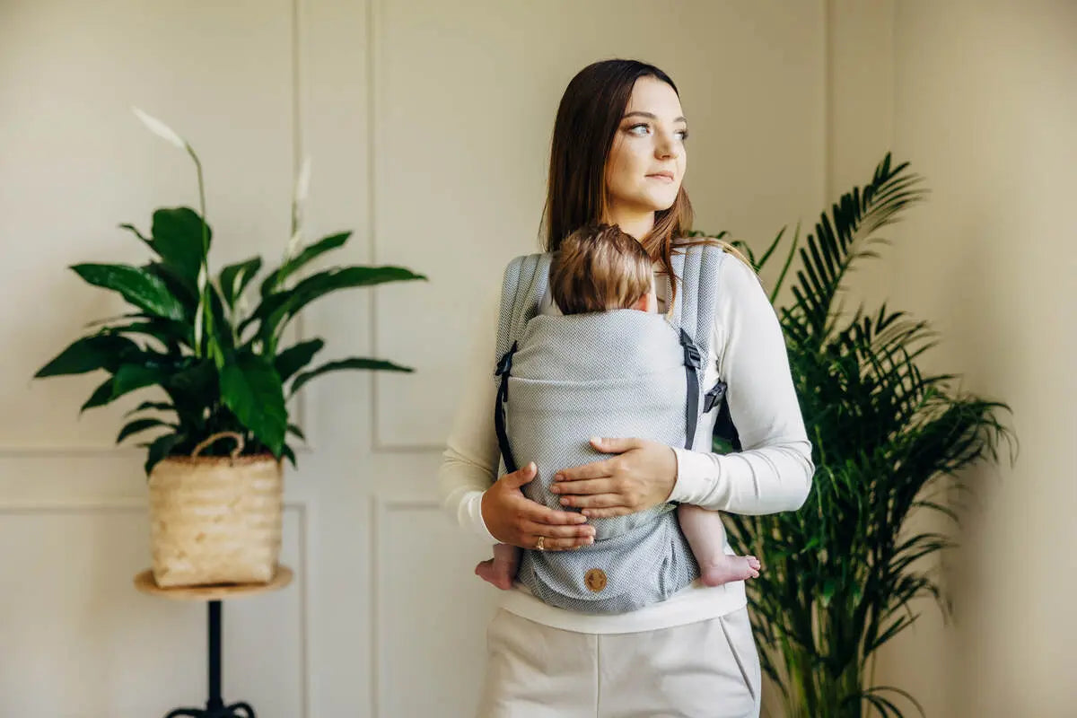 My First Carrier - LennyLight, herringbone weave 100% cotton - LITTLE HERRINGBONE GREY - Woven Baby Standard   lenny_light    #