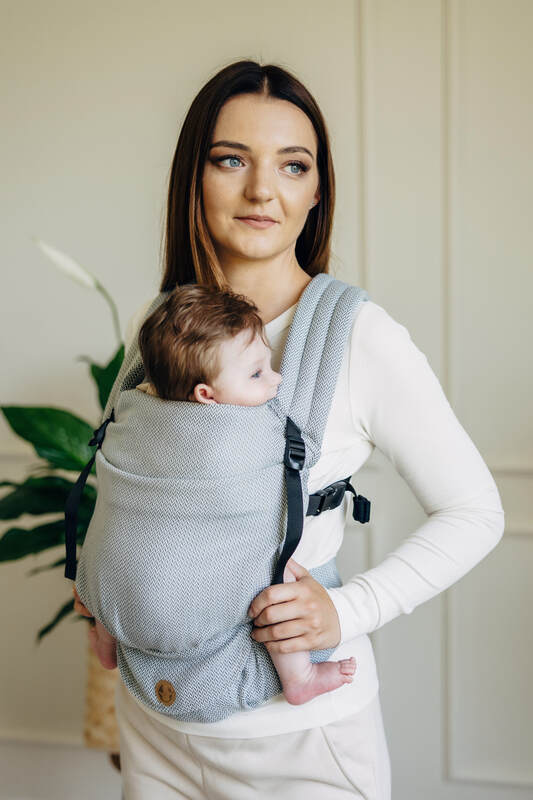 My First Carrier - LennyLight, herringbone weave 100% cotton - LITTLE HERRINGBONE GREY