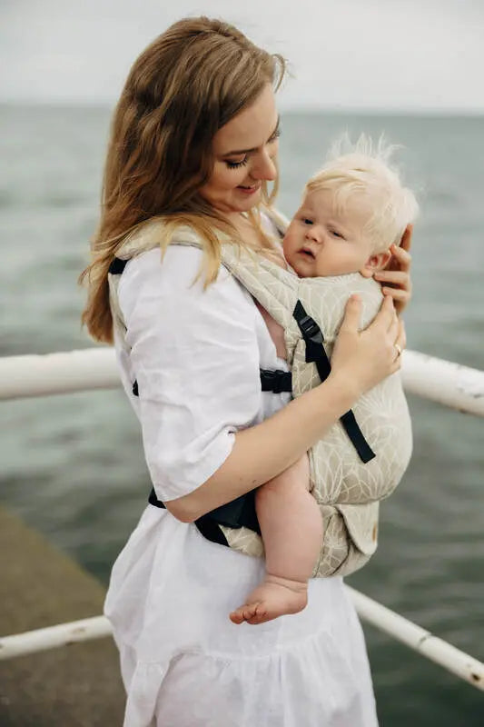 LennyLight Carrier, jacquard weave, 100% linen - LOTUS - NATURAL - Woven Baby Standard   lenny_light    #
