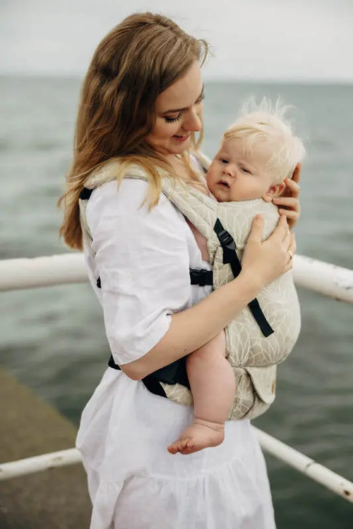 LennyLight Carrier, jacquard weave, 100% linen - LOTUS - NATURAL - Woven Baby Standard   lenny_light    #