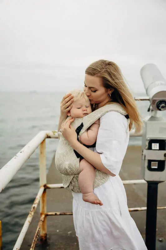 LennyLight Carrier, jacquard weave, 100% linen - LOTUS - NATURAL - Woven Baby Standard   lenny_light    #