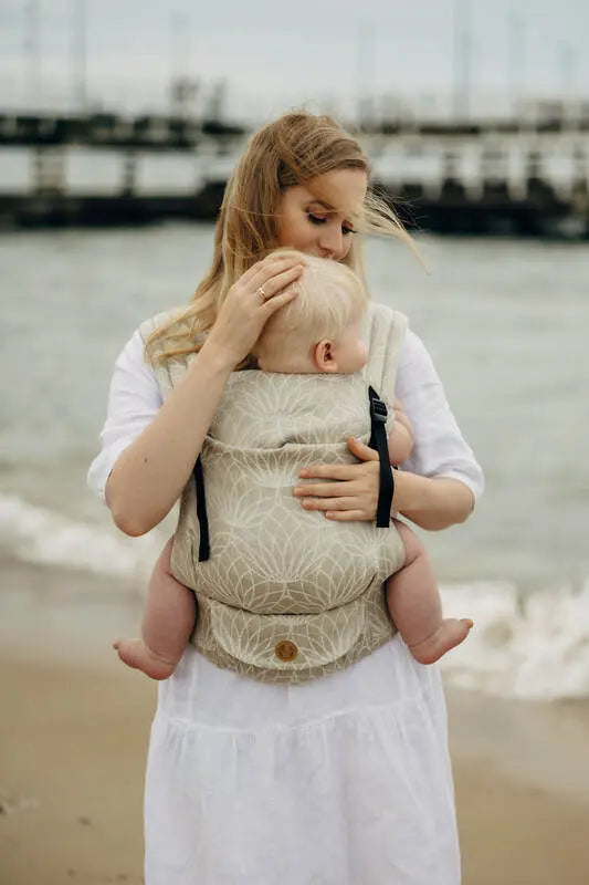 LennyLight Carrier, jacquard weave, 100% linen - LOTUS - NATURAL - Woven Baby Standard   lenny_light    #