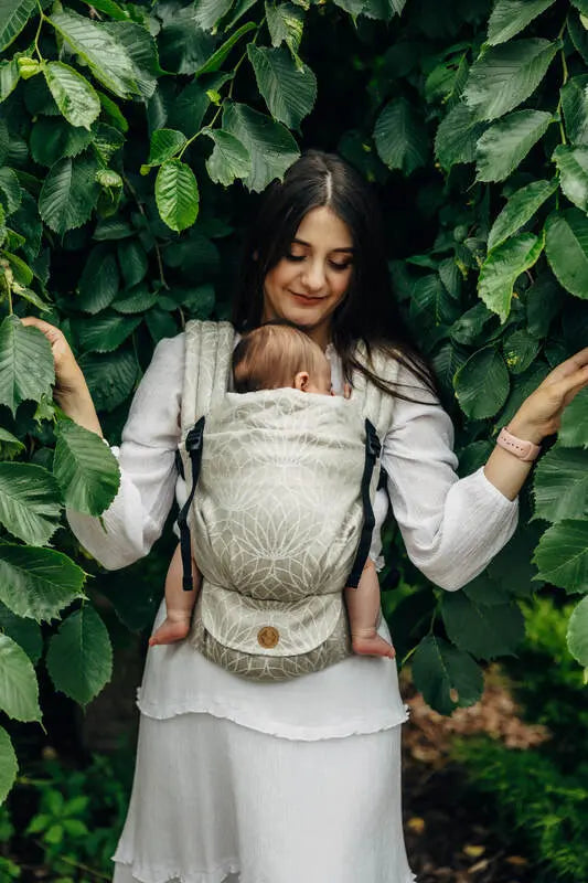 LennyLight Carrier, jacquard weave, 100% linen - LOTUS - NATURAL - Woven Baby Standard   lenny_light    #