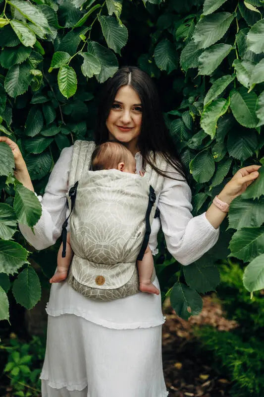 LennyLight Carrier, jacquard weave, 100% linen - LOTUS - NATURAL - Woven Baby Standard   lenny_light    #