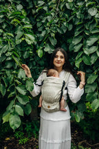 LennyLight Carrier, jacquard weave, 100% linen - LOTUS - NATURAL - Woven Baby Standard   lenny_light    #