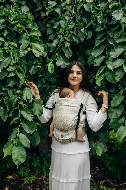 LennyLight Carrier, jacquard weave, 100% linen - LOTUS - NATURAL - Woven Baby Standard   lenny_light    #