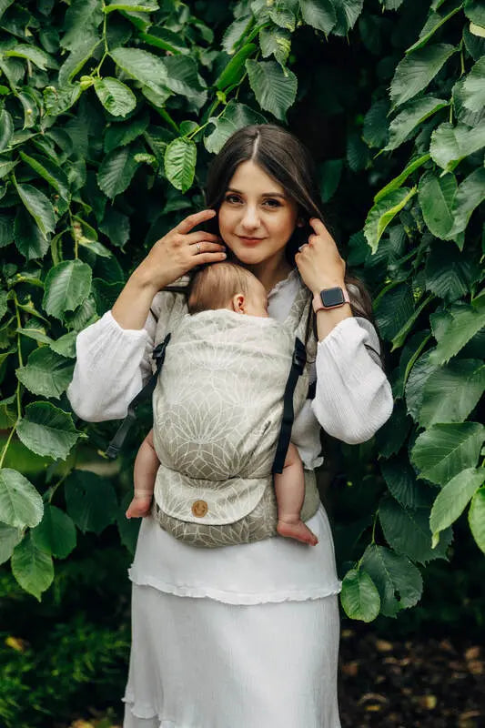 LennyLight Carrier, jacquard weave, 100% linen - LOTUS - NATURAL - Woven Baby Standard   lenny_light    #