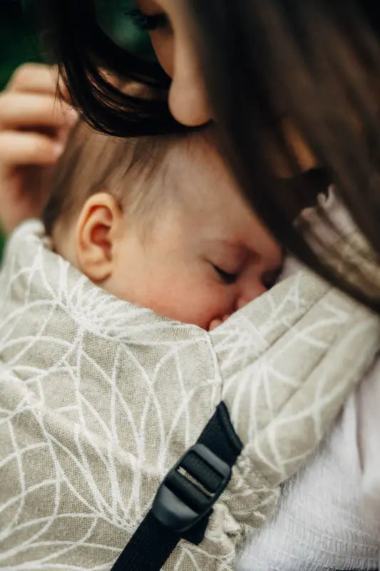LennyLight Carrier, jacquard weave, 100% linen - LOTUS - NATURAL - Woven Baby Standard   lenny_light    #