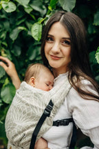 LennyLight Carrier, jacquard weave, 100% linen - LOTUS - NATURAL - Woven Baby Standard   lenny_light    #