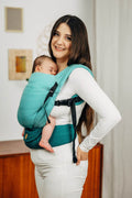 LennyLight Carrier, herringbone weave 100% cotton - LITTLE HERRINGBONE OMBRE GREEN