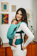 LennyLight Carrier, herringbone weave 100% cotton - LITTLE HERRINGBONE OMBRE GREEN - Woven Baby Standard   lenny_light    #