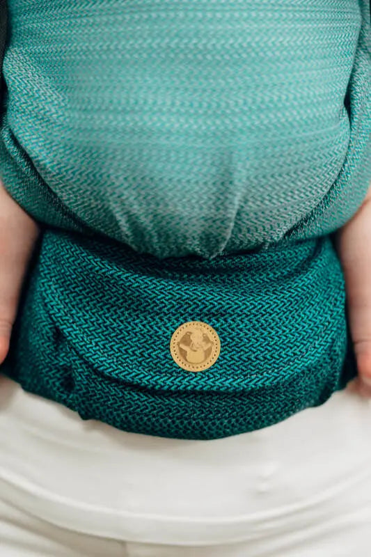 LennyLight Carrier, herringbone weave 100% cotton - LITTLE HERRINGBONE OMBRE GREEN - Woven Baby Size - Standard   lenny_light    #