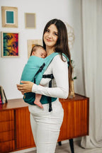 LennyLight Carrier, herringbone weave 100% cotton - LITTLE HERRINGBONE OMBRE GREEN - Woven Baby Standard   lenny_light    #