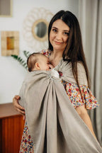 Ring Sling, Broken twill Weave (100% cotton), with gathered shoulder - PEANUT BUTTER - standard 1.8m - Woven Baby    ring_slings    #