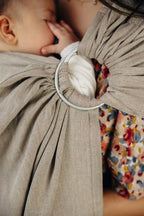 Ring Sling, Broken twill Weave (100% cotton), with gathered shoulder - PEANUT BUTTER - standard 1.8m (grade B) - Woven Baby    ring_slings    #