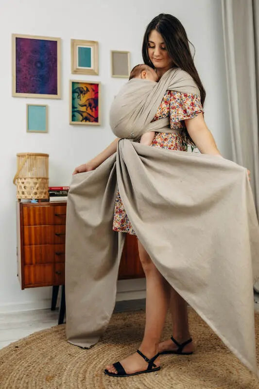 Baby Sling, Broken Twill Weave, (100% cotton) - PEANUT BUTTER (grade B) - Woven Baby Size - L-Size - M-Size - XL   long_woven_wraps    #
