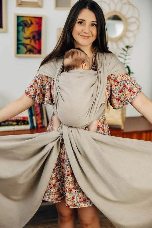 Baby Sling, Broken Twill Weave, (100% cotton) - PEANUT BUTTER - Woven Baby Size - L-Size - M-Size - S-Size - XL-Size - XS   long_woven_wraps    #