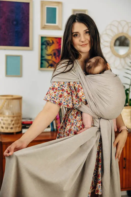 Baby Sling, Broken Twill Weave, (100% cotton) - PEANUT BUTTER (grade B) - Woven Baby XL - 8   long_woven_wraps    #