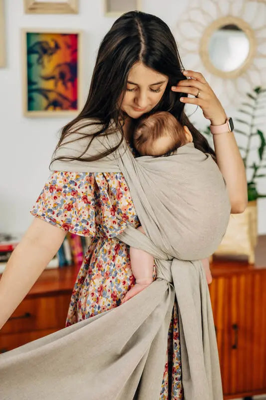 Baby Sling, Broken Twill Weave, (100% cotton) - PEANUT BUTTER - Woven Baby Size - L-Size - M-Size - S-Size - XL-Size - XS   long_woven_wraps    #