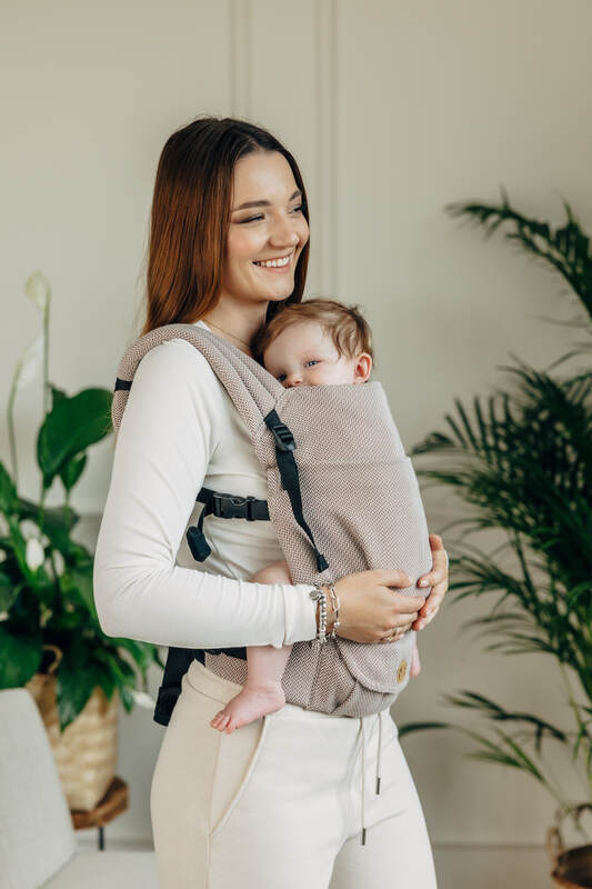 My First Baby Carrier - LennyLight, herringbone weave 100% cotton - LITTLE HERRINGBONE ALMOND (grade B) - Woven Baby Standard   lenny_light    #