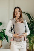 My First Baby Carrier - LennyLight, herringbone weave 100% cotton - LITTLE HERRINGBONE ALMOND