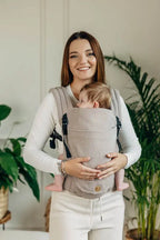 My First Baby Carrier - LennyLight, herringbone weave 100% cotton - LITTLE HERRINGBONE ALMOND - Woven Baby Standard   lenny_light    #