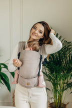 My First Baby Carrier - LennyLight, herringbone weave 100% cotton - LITTLE HERRINGBONE ALMOND (grade B) - Woven Baby Standard   lenny_light    #