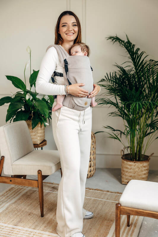 My First Baby Carrier - LennyLight, herringbone weave 100% cotton - LITTLE HERRINGBONE ALMOND (grade B) - Woven Baby Standard   lenny_light    #