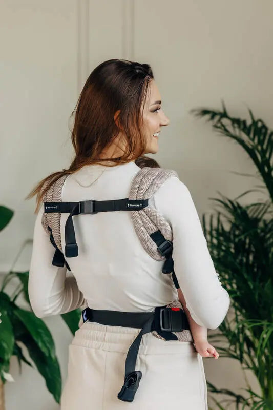 My First Baby Carrier - LennyLight, herringbone weave 100% cotton - LITTLE HERRINGBONE ALMOND - Woven Baby Standard   lenny_light    #