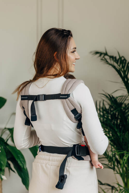 My First Baby Carrier - LennyLight, herringbone weave 100% cotton - LITTLE HERRINGBONE ALMOND (grade B) - Woven Baby Standard   lenny_light    #