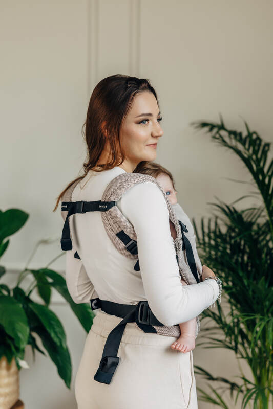 My First Baby Carrier - LennyLight, herringbone weave 100% cotton - LITTLE HERRINGBONE ALMOND (grade B) - Woven Baby Standard   lenny_light    #