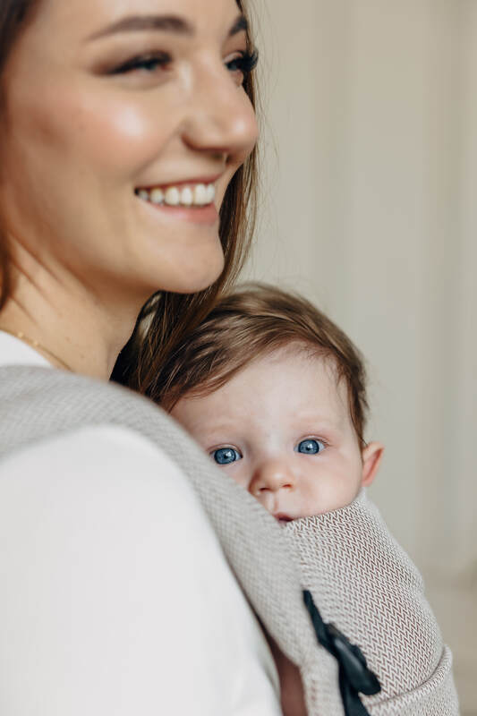 My First Baby Carrier - LennyLight, herringbone weave 100% cotton - LITTLE HERRINGBONE ALMOND (grade B) - Woven Baby Standard   lenny_light    #
