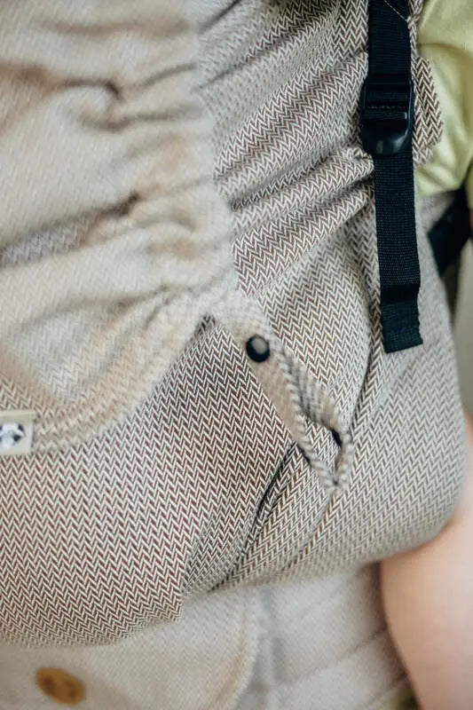 LennyPreschool Carrier, herringbone weave 100% cotton - LITTLE HERRINGBONE ALMOND - Woven Baby Size - Preschool   lenny_preschool    #