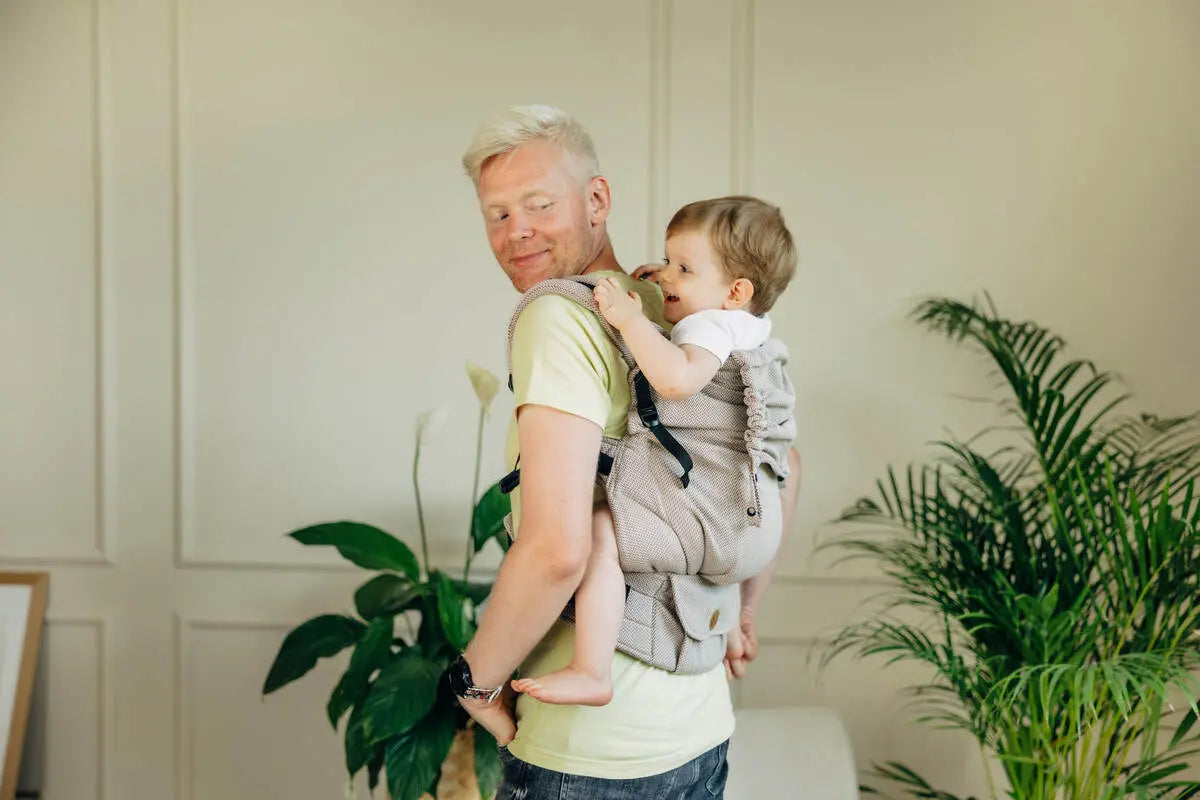 LennyPreschool Carrier, herringbone weave 100% cotton - LITTLE HERRINGBONE ALMOND - Woven Baby Preschool   lenny_preschool    #
