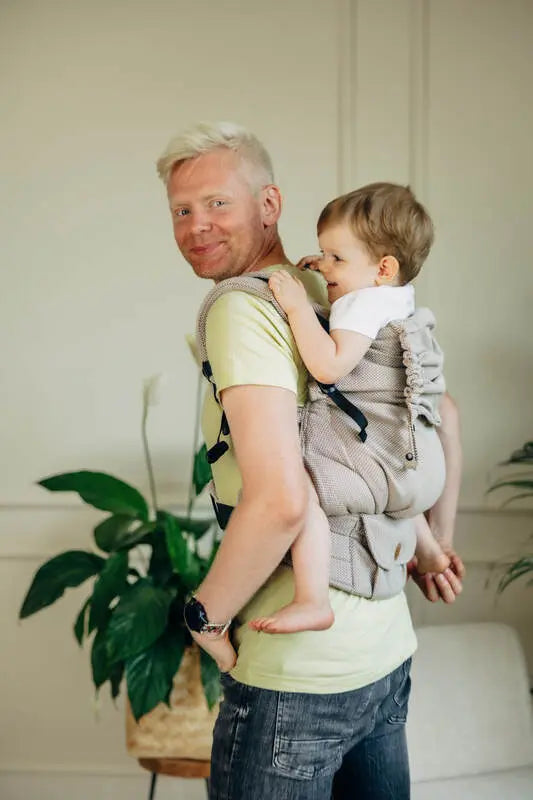 LennyPreschool Carrier, herringbone weave 100% cotton - LITTLE HERRINGBONE ALMOND - Woven Baby Preschool   lenny_preschool    #