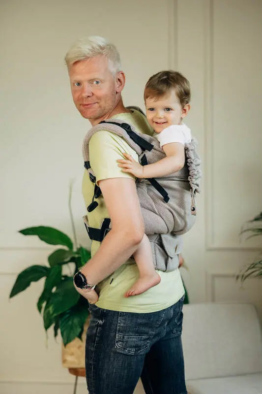 LennyPreschool Carrier, herringbone weave 100% cotton - LITTLE HERRINGBONE ALMOND - Woven Baby Preschool   lenny_preschool    #
