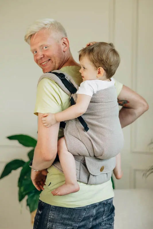 LennyPreschool Carrier, herringbone weave 100% cotton - LITTLE HERRINGBONE ALMOND - Woven Baby Preschool   lenny_preschool    #