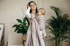 Baby Sling, Herringbone Weave (100% cotton) - LITTLE HERRINGBONE ALMOND (grade B) - Woven Baby M - 6   long_woven_wraps    #