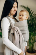 Baby Sling, Herringbone Weave (100% cotton) - LITTLE HERRINGBONE ALMOND (grade B) - Woven Baby M - 6   long_woven_wraps    #