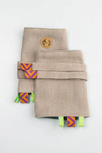 Drool Pads & Reach Straps Set, (60% cotton, 40% polyester) - PEANUT BUTTER - Woven Baby    drool_pad    #