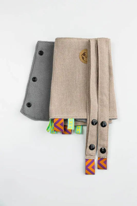 Drool Pads & Reach Straps Set, (60% cotton, 40% polyester) - PEANUT BUTTER - Woven Baby Title - Default Title   drool_pad    #