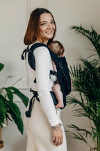 My First Baby Carrier - LennyLight, herringbone weave 100% cotton - LITTLE HERRINGBONE EBONY BLACK - Woven Baby Standard   lenny_light    #