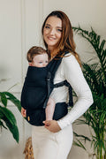 My First Baby Carrier - LennyLight, herringbone weave 100% cotton - LITTLE HERRINGBONE EBONY BLACK