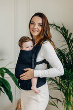 My First Baby Carrier - LennyLight, herringbone weave 100% cotton - LITTLE HERRINGBONE EBONY BLACK (grade B) - Woven Baby Standard   lenny_light    #