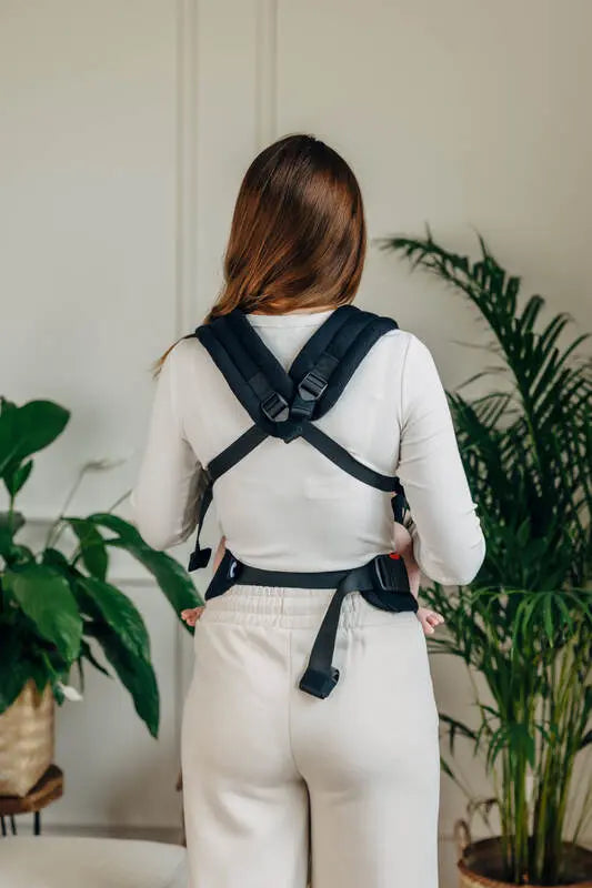 My First Baby Carrier - LennyLight, herringbone weave 100% cotton - LITTLE HERRINGBONE EBONY BLACK - Woven Baby Size - Standard   lenny_light    #