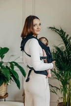 My First Baby Carrier - LennyLight, herringbone weave 100% cotton - LITTLE HERRINGBONE EBONY BLACK - Woven Baby Standard   lenny_light    #