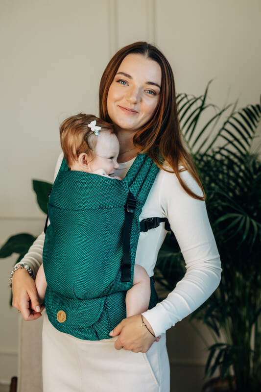 My First Baby Carrier - LennyLight, herringbone weave 100% cotton - EMERALD (grade B) - Woven Baby Size - Standard   lenny_light    #