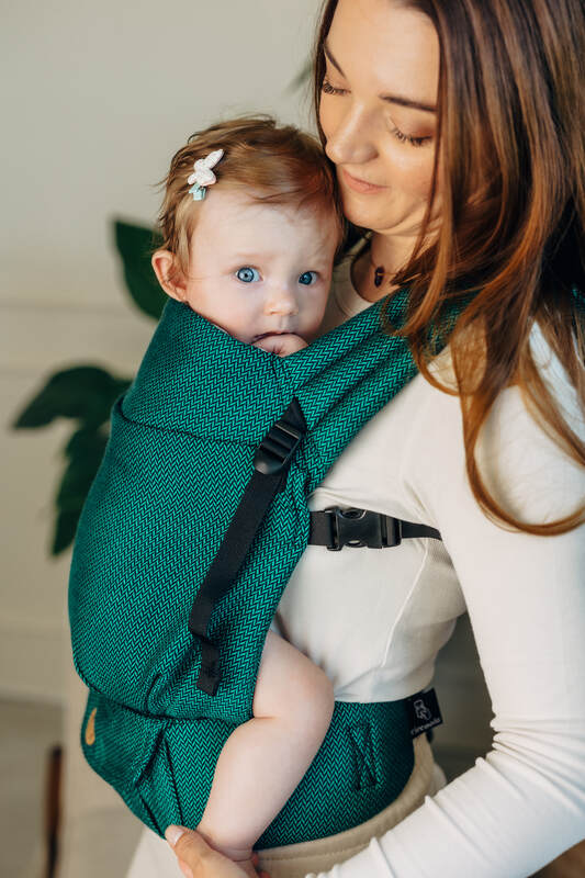 My First Baby Carrier - LennyLight, herringbone weave 100% cotton - EMERALD (grade B) - Woven Baby Size - Standard   lenny_light    #