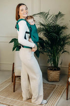 My First Baby Carrier - LennyLight, herringbone weave 100% cotton - EMERALD - Woven Baby Standard   lenny_light    #